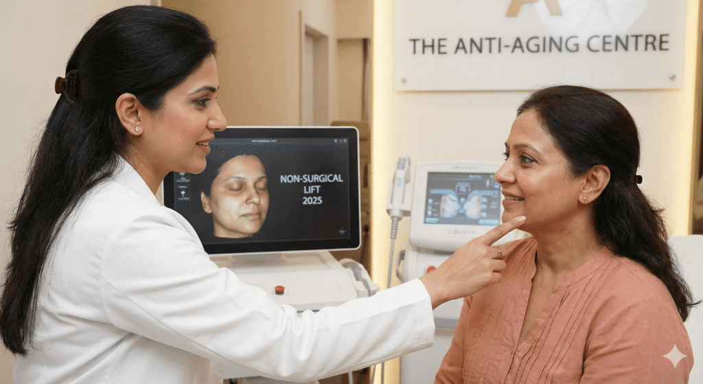 non-surgical face lift treatment in India using HIFU and RF